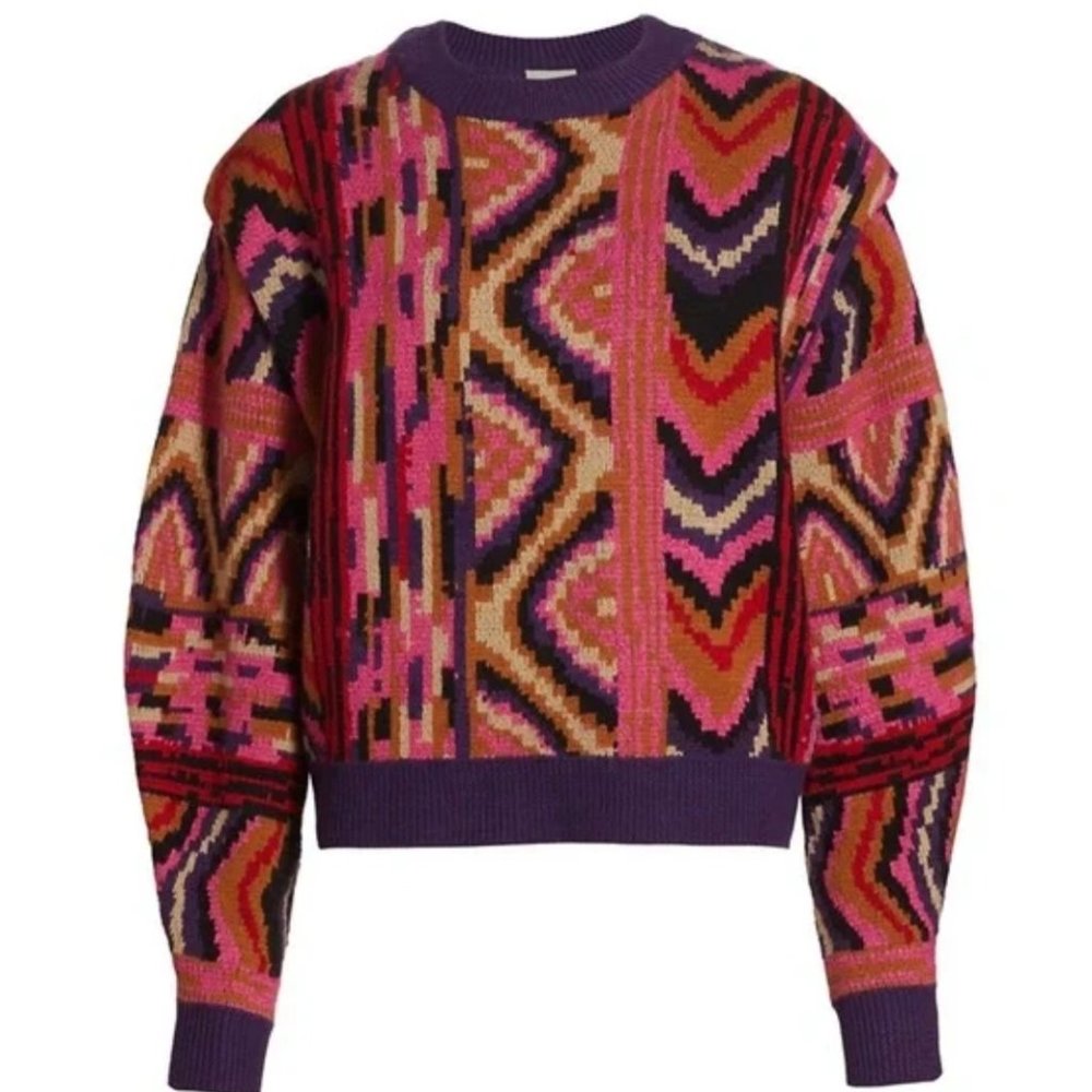 Farm Rio Stripes & Patches Sweater